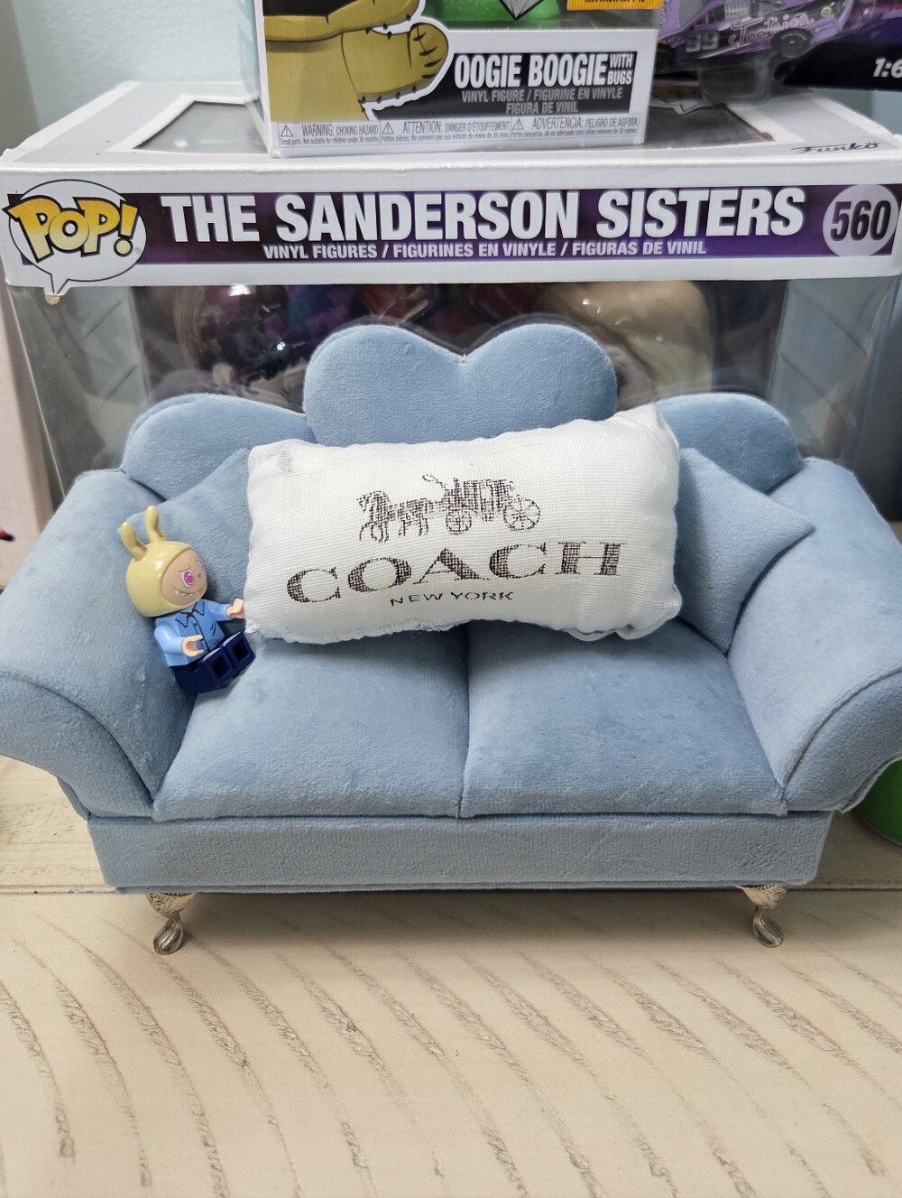 Coach White Logo Carriage Accent Pillow, Handmade